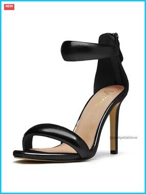 Women's Strappy Stiletto Heeled Sandals Back Zipper Open Toe Ankle